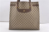 Authentic GUCCI Vintage Shoulder Tote Bag GG PVC Leather Brown 8384F