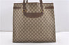 Authentic GUCCI Vintage Shoulder Tote Bag GG PVC Leather Brown 8384F