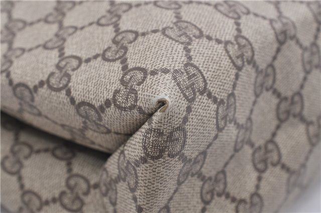 Authentic GUCCI Vintage Shoulder Tote Bag GG PVC Leather Brown 8384F