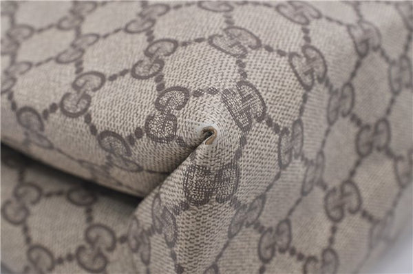 Authentic GUCCI Vintage Shoulder Tote Bag GG PVC Leather Brown 8384F