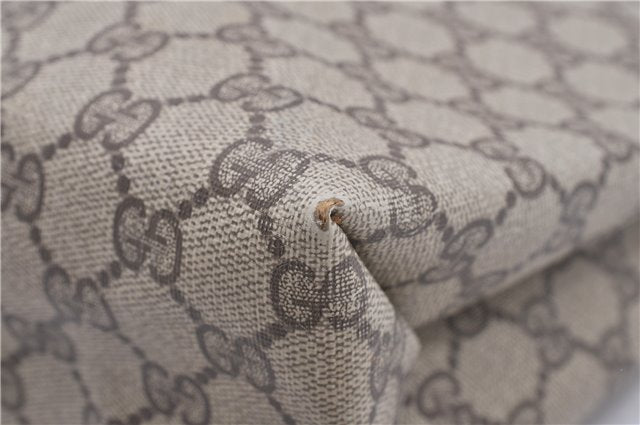 Authentic GUCCI Vintage Shoulder Tote Bag GG PVC Leather Brown 8384F