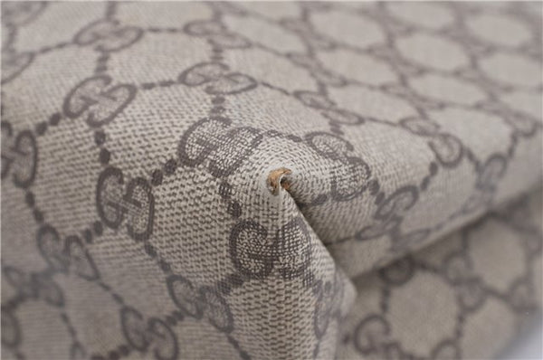 Authentic GUCCI Vintage Shoulder Tote Bag GG PVC Leather Brown 8384F