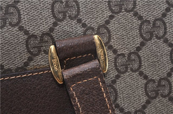 Authentic GUCCI Vintage Shoulder Tote Bag GG PVC Leather Brown 8384F