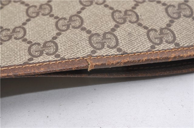 Authentic GUCCI Vintage Shoulder Tote Bag GG PVC Leather Brown 8384F