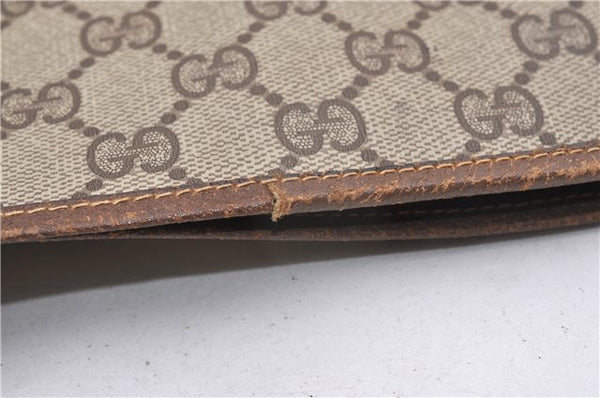 Authentic GUCCI Vintage Shoulder Tote Bag GG PVC Leather Brown 8384F