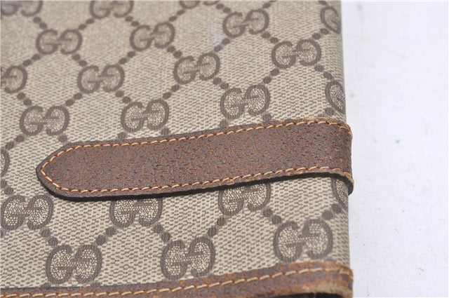 Authentic GUCCI Vintage Shoulder Tote Bag GG PVC Leather Brown 8384F