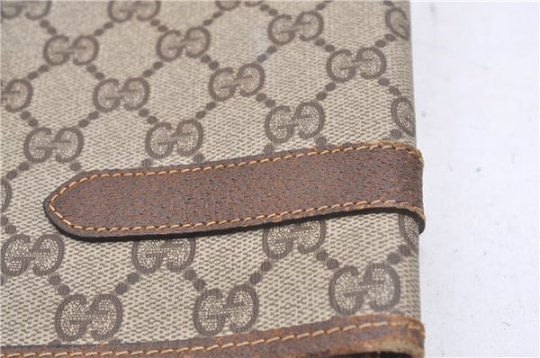 Authentic GUCCI Vintage Shoulder Tote Bag GG PVC Leather Brown 8384F