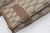 Authentic GUCCI Vintage Shoulder Tote Bag GG PVC Leather Brown 8384F