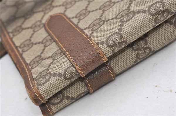 Authentic GUCCI Vintage Shoulder Tote Bag GG PVC Leather Brown 8384F