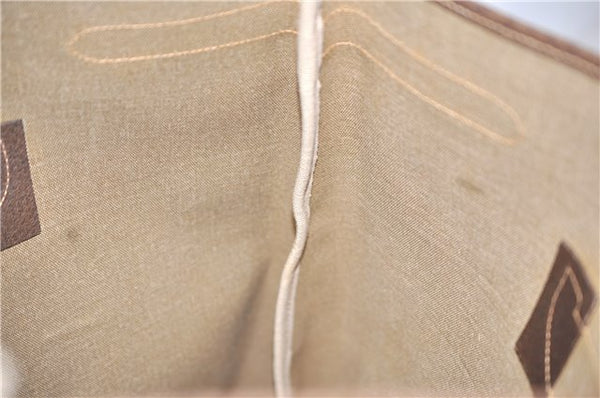 Authentic GUCCI Vintage Shoulder Tote Bag GG PVC Leather Brown 8384F