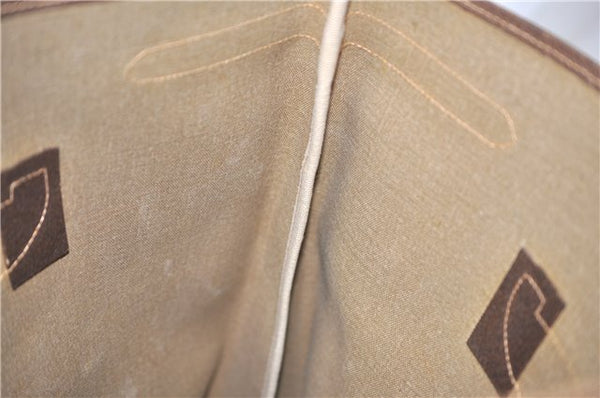 Authentic GUCCI Vintage Shoulder Tote Bag GG PVC Leather Brown 8384F