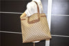 Authentic GUCCI Vintage Shoulder Tote Bag GG PVC Leather Brown 8384F
