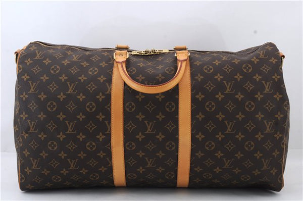 Auth LOUIS VUITTON Monogram Keepall Bandouliere 55 Boston Bag M41414 LV 8386C