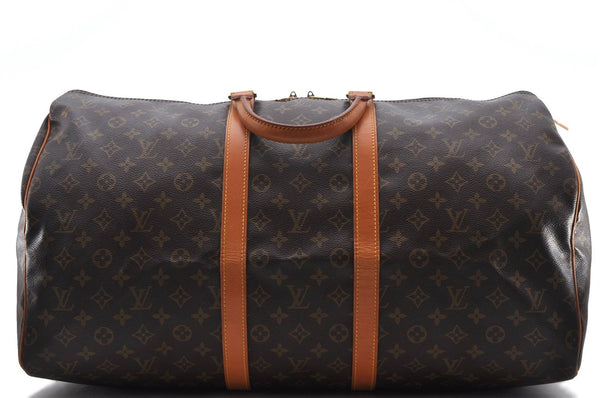 Authentic LOUIS VUITTON Monogram Keepall 55 Boston Bag M41424 LV 8387C