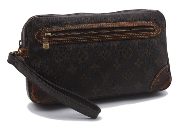 Auth LOUIS VUITTON Monogram Marly Dragonne GM Clutch Hand Bag M51825 LV 8388B