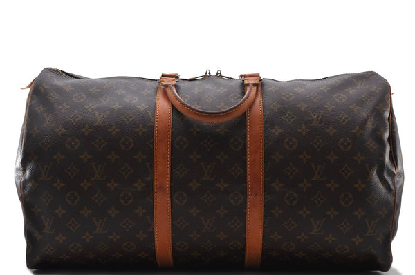 Authentic LOUIS VUITTON Monogram Keepall 55 Boston Bag M41424 LV 8396C