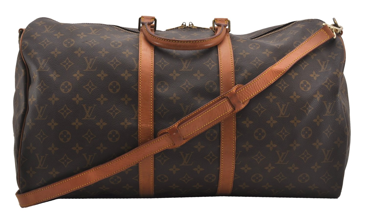 Authentic Louis Vuitton Monogram Keepall Bandouliere 55 M41414 Boston Bag 8400F