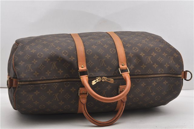 Authentic Louis Vuitton Monogram Keepall Bandouliere 55 M41414 Boston Bag 8400F