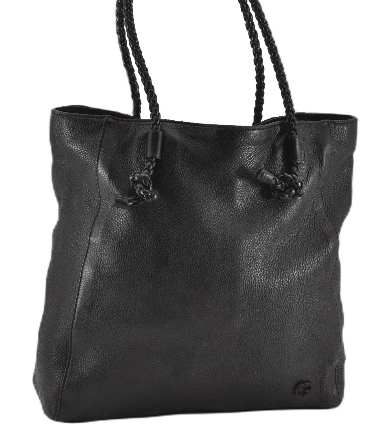 Authentic GUCCI Vintage Shoulder Hand Tote Bag Leather 267903 Black 8402F