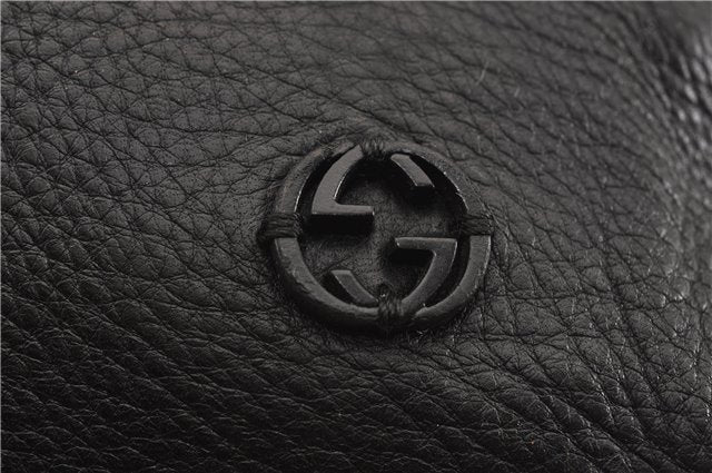 Authentic GUCCI Vintage Shoulder Hand Tote Bag Leather 267903 Black 8402F