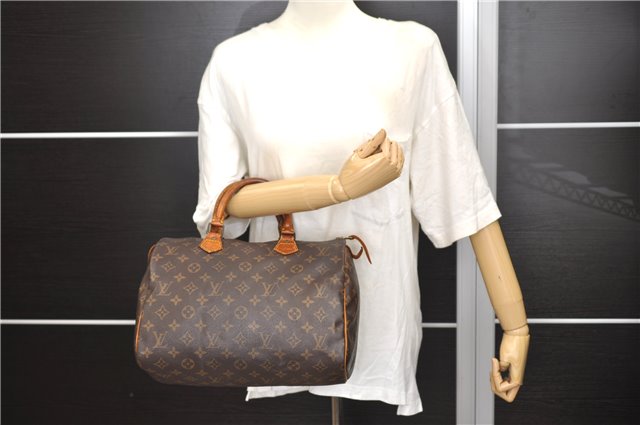 Authentic Louis Vuitton Monogram Speedy 30 Hand Boston Bag M41526 LV 8404D