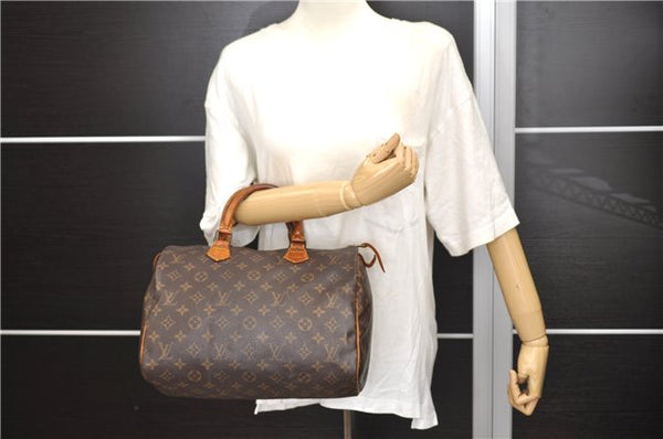 Authentic Louis Vuitton Monogram Speedy 30 Hand Boston Bag M41526 LV 8404D