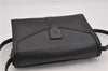 Authentic Burberrys Leather Shoulder Cross Body Bag Purse Black Box 8404F