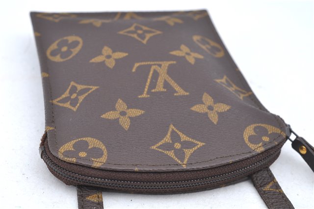 Auth Louis Vuitton Monogram Pochette Secret Shoulder Bag Pouch Old Model 8406C