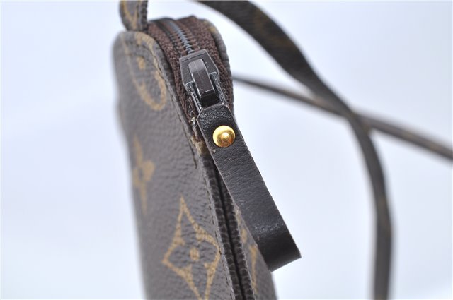 Auth Louis Vuitton Monogram Pochette Secret Shoulder Bag Pouch Old Model 8406C