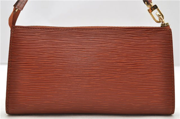 Authentic LOUIS VUITTON Epi Pochette Accessoires Pouch Brown M52953 LV 8409C