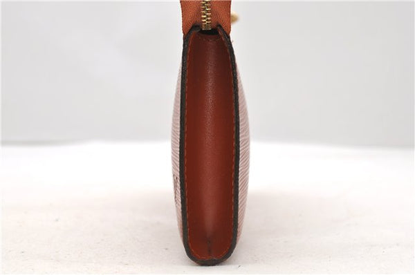 Authentic LOUIS VUITTON Epi Pochette Accessoires Pouch Brown M52953 LV 8409C
