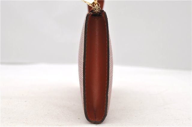 Authentic LOUIS VUITTON Epi Pochette Accessoires Pouch Brown M52953 LV 8409C