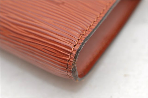 Authentic LOUIS VUITTON Epi Pochette Accessoires Pouch Brown M52953 LV 8409C