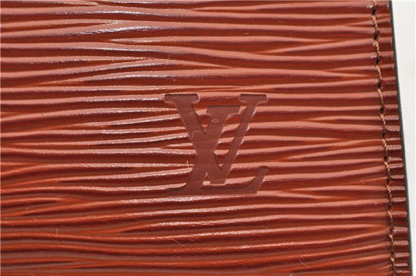 Authentic LOUIS VUITTON Epi Pochette Accessoires Pouch Brown M52953 LV 8409C