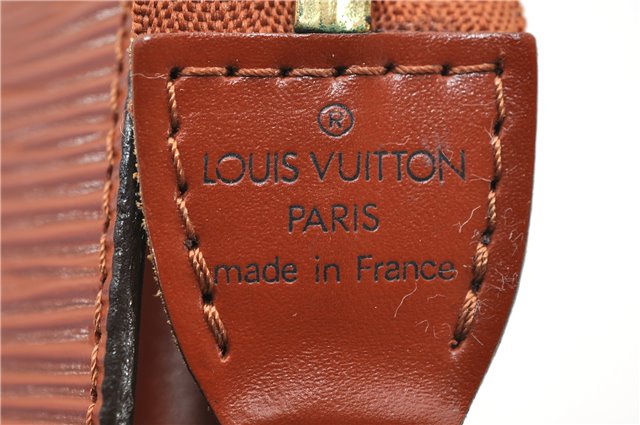 Authentic LOUIS VUITTON Epi Pochette Accessoires Pouch Brown M52953 LV 8409C