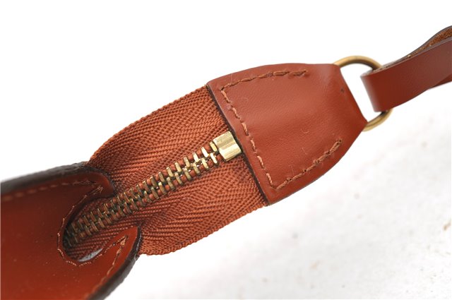 Authentic LOUIS VUITTON Epi Pochette Accessoires Pouch Brown M52953 LV 8409C