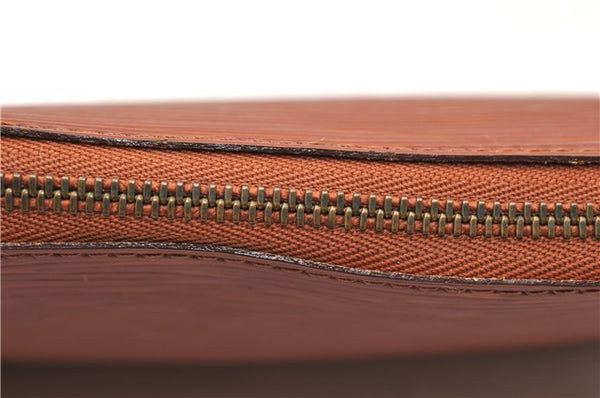 Authentic LOUIS VUITTON Epi Pochette Accessoires Pouch Brown M52953 LV 8409C