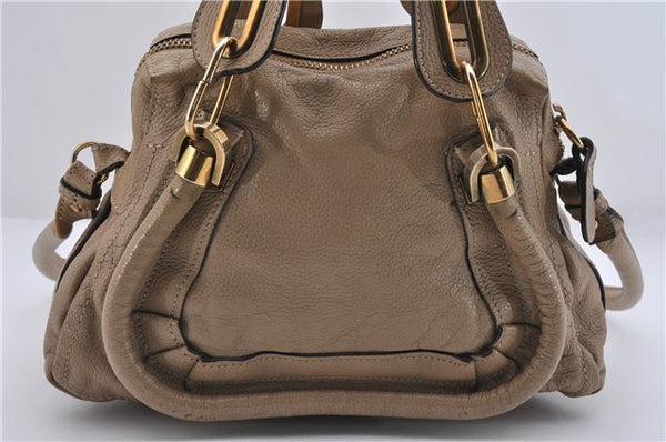 Authentic Chloe Paraty 2Way Shoulder Hand Bag Purse Beige 8410D