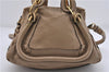 Authentic Chloe Paraty 2Way Shoulder Hand Bag Purse Beige 8410D