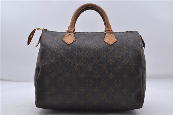 Authentic Louis Vuitton Monogram Speedy 30 Hand Boston Bag M41526 LV 8413D