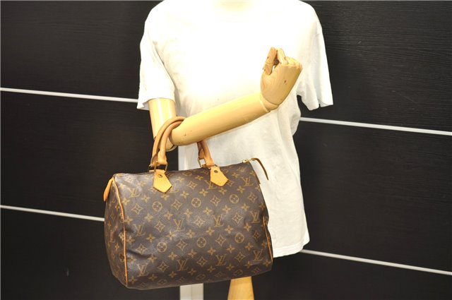 Authentic Louis Vuitton Monogram Speedy 30 Hand Boston Bag M41526 LV 8413D