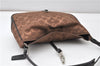 Authentic COACH Signature Shoulder Hand Bag Canvas Leather 6091 Brown 8414F