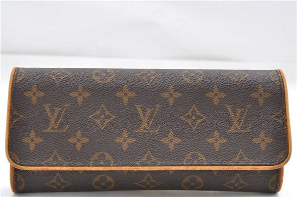 Authentic Louis Vuitton Monogram Pochette Twin GM Shoulder Bag M51852 LV 8416D
