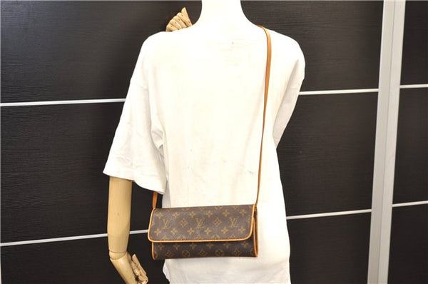 Authentic Louis Vuitton Monogram Pochette Twin GM Shoulder Bag M51852 LV 8416D