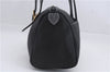 Authentic Burberrys Vintage Leather Hand Bag Purse Black 8421D