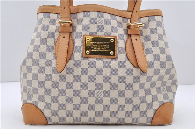 Auth LOUIS VUITTON Damier Azur Hampstead MM Shoulder Tote Bag N51206 LV 8422C