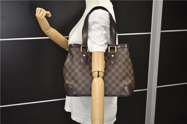 Authentic Louis Vuitton Damier Hampstead PM Shoulder Tote Bag N51205 LV 8422E