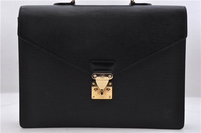 Authentic LOUIS VUITTON Epi Serviette Conseiller Black Briefcase M54422 LV 8424C