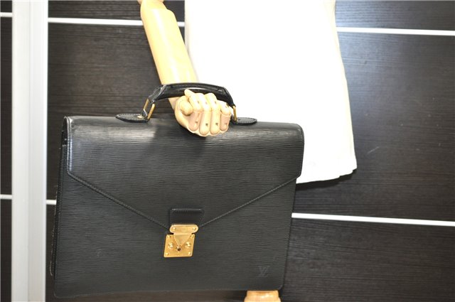 Authentic LOUIS VUITTON Epi Serviette Conseiller Black Briefcase M54422 LV 8424C
