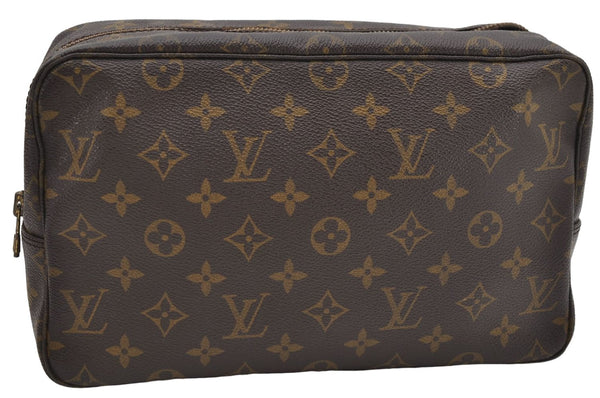 Auth Louis Vuitton Monogram Trousse Toilette 28 Clutch Hand Bag M47522 LV 8424D